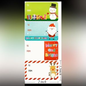 One pack of 100 Gift Labels for Christmas New